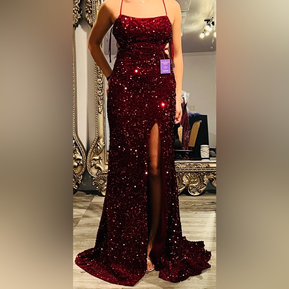Beautiful rich deep red prom dress, Size 2, only wore once, excellent condition.